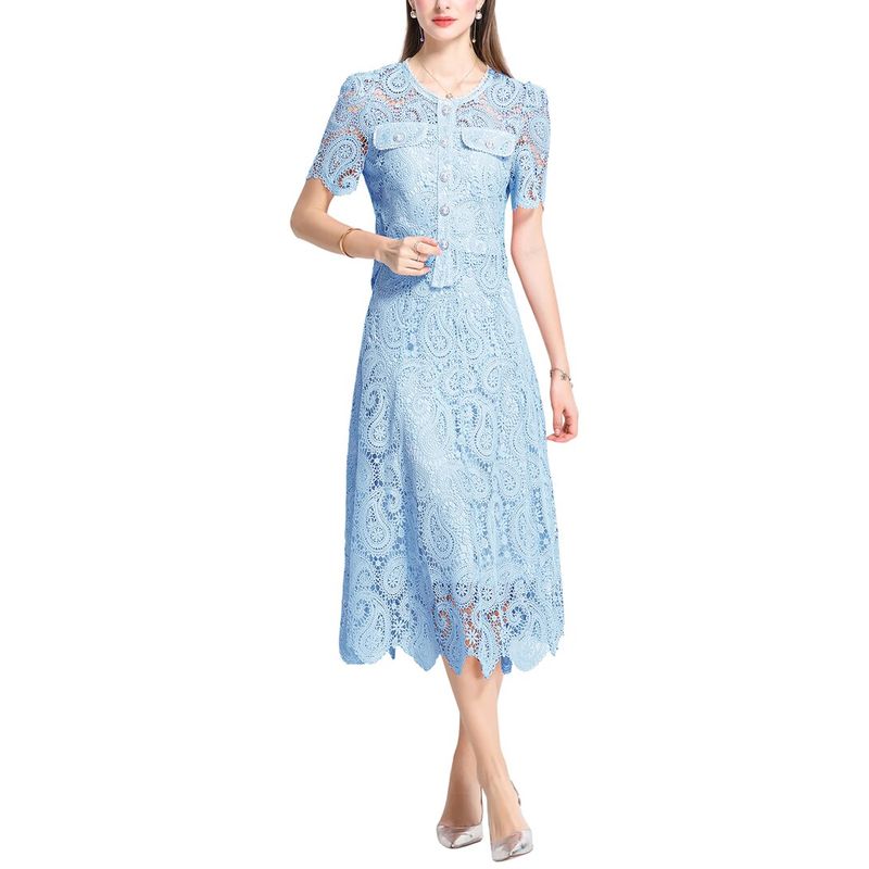 Elaine Womens 2pc Shirt & Midi Skirt Set